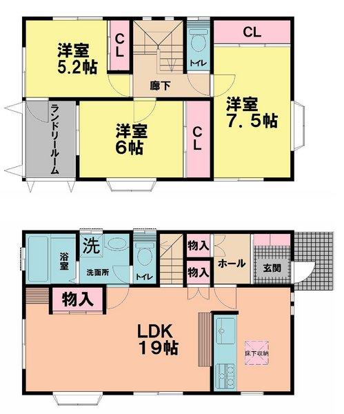 Floor plan. 29,800,000 yen, 3LDK, Land area 141.48 sq m , Building area 99.36 sq m