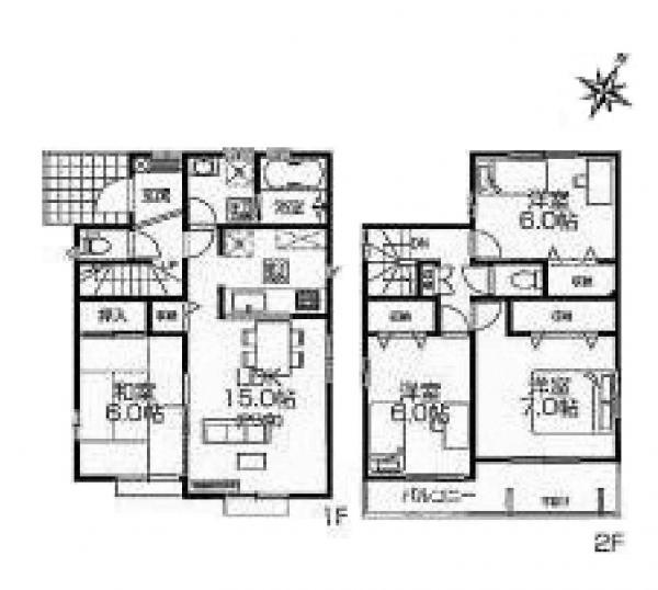 Floor plan. 28,700,000 yen, 4LDK, Land area 125.58 sq m , Building area 96.88 sq m