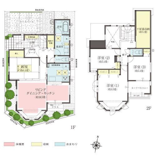 Floor plan. Inage sunny spot until the nursery 750m