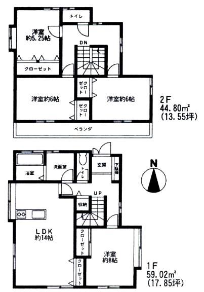 Floor plan. 18.9 million yen, 4LDK, Land area 155.05 sq m , Building area 103.82 sq m