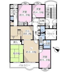 Floor plan. 4LDK, Price 19.9 million yen, Footprint 91.2 sq m , Balcony area 8.25 sq m