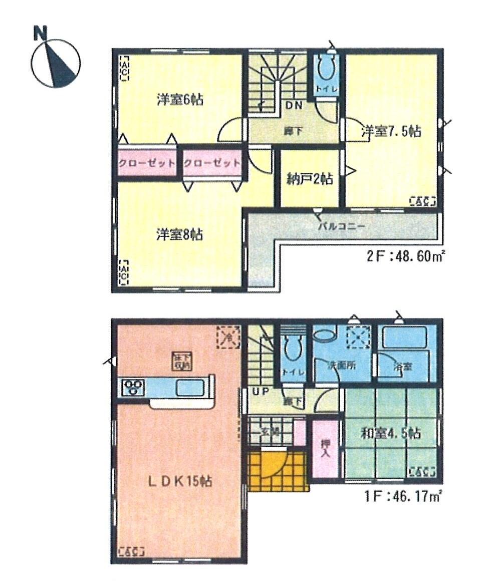 Floor plan. (4 Building), Price 22,800,000 yen, 4LDK+S, Land area 115.12 sq m , Building area 94.77 sq m