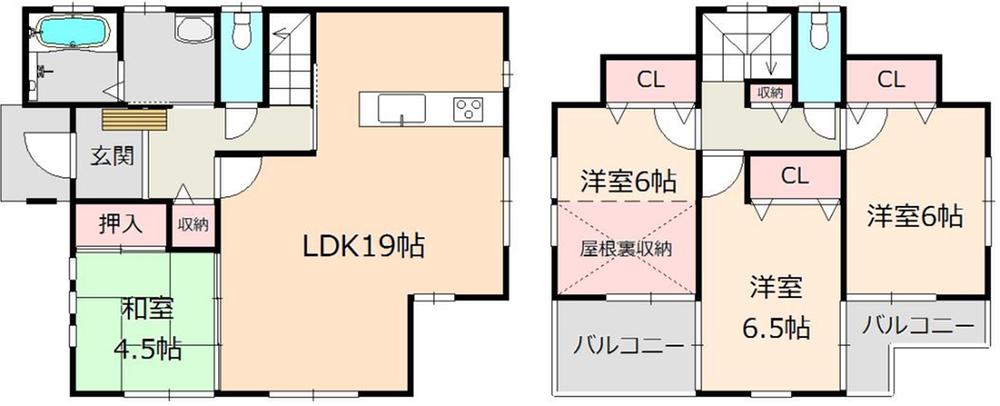 Floor plan. 32,800,000 yen, 4LDK, Land area 169.08 sq m , A building area of ​​98.82 sq m 19 Pledge of living, Zenshitsuminami facing 4LDK