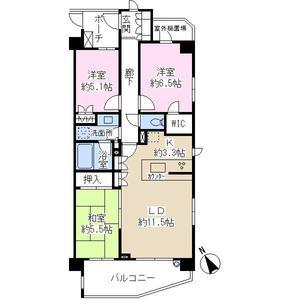 Floor plan. 3LDK, Price 26,900,000 yen, Footprint 72.5 sq m , Balcony area 10.01 sq m