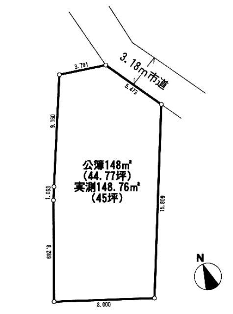 Compartment figure. Land price 17.5 million yen, Land area 148 sq m