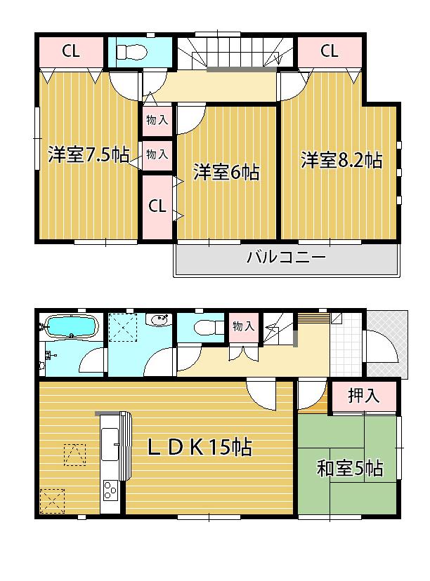 Floor plan. (1 Building), Price 17.8 million yen, 4LDK, Land area 115.06 sq m , Building area 98.01 sq m