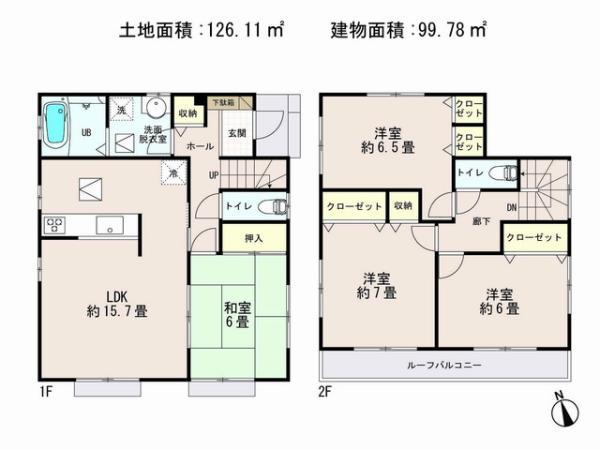 Floor plan. 23.8 million yen, 4LDK, Land area 126.11 sq m , Priority to the present situation is if it is different from the building area 99.78 sq m drawings