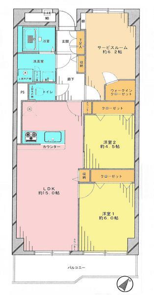 Floor plan. 2LDK+S, Price 16.8 million yen, Occupied area 70.71 sq m , Balcony area 8.1 sq m