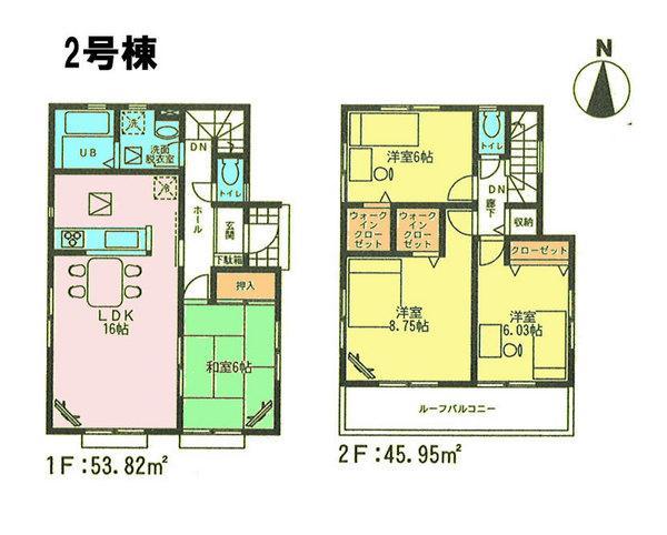 Floor plan. 16.8 million yen, 4LDK, Land area 187.34 sq m , Building area 99.77 sq m