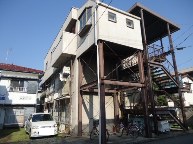 Building appearance. There are bicycle parking space