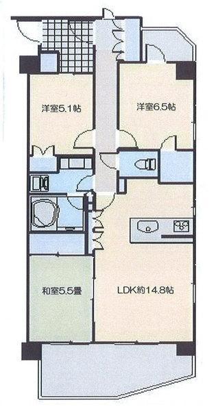 Floor plan. 3LDK, Price 26,900,000 yen, Footprint 72.5 sq m , Balcony area 10.01 sq m