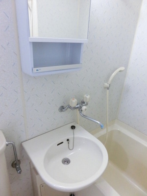 Washroom. Washbasin with a mirror