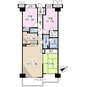 Floor plan. 3LDK, Price 20.8 million yen, Occupied area 74.52 sq m , Balcony area 9.12 sq m