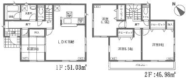 Floor plan. (4 Building), Price 24,800,000 yen, 4LDK, Land area 179.18 sq m , Building area 98.01 sq m