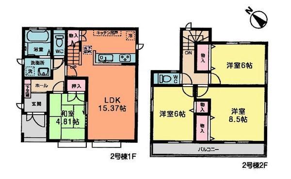 Floor plan. 42,800,000 yen, 4LDK, Land area 103.04 sq m , Building area 94.81 sq m 2 Building