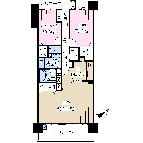 Floor plan. 1LDK + S (storeroom), Price 23 million yen, Footprint 80 sq m , Balcony area 11.4 sq m