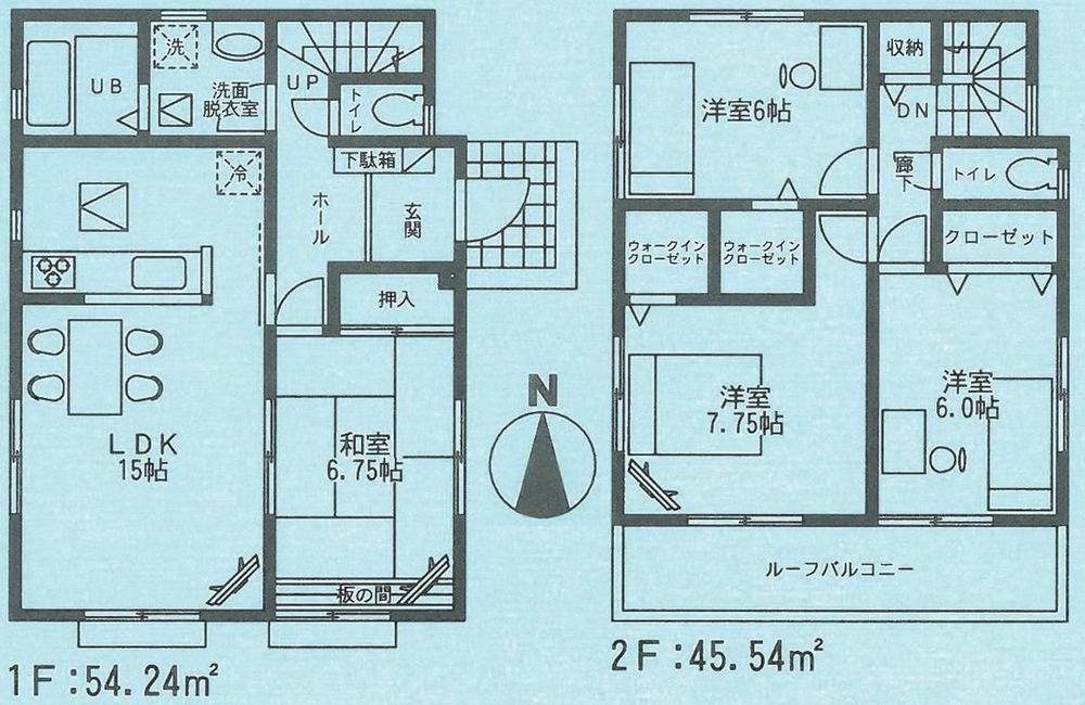 Floor plan. (Building 2), Price 18,800,000 yen, 4LDK, Land area 156.69 sq m , Building area 99.78 sq m