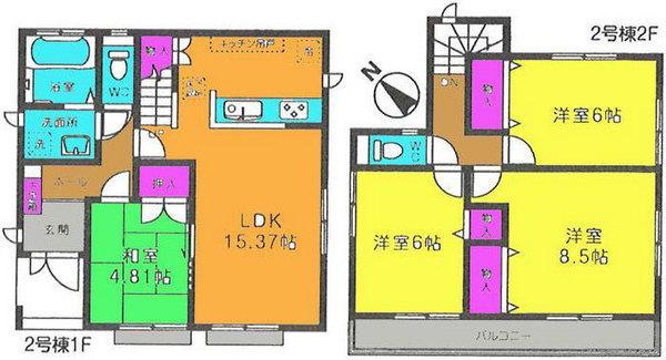 Floor plan. 42,800,000 yen, 4LDK, Land area 103.04 sq m , Building area 94.81 sq m