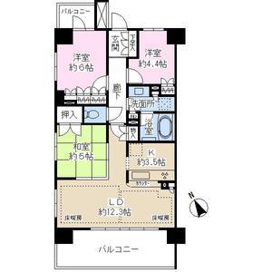 Floor plan. 3LDK, Price 34,800,000 yen, Occupied area 69.33 sq m , Balcony area 16.2 sq m