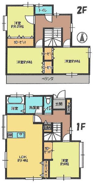Floor plan. 18.9 million yen, 4LDK, Land area 155.05 sq m , Building area 103.82 sq m