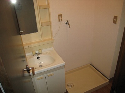 Washroom. Independent wash basin, Indoor Laundry Storage