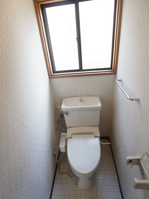 Toilet. It is with a comfortable warm water cleaning toilet seat to the toilet