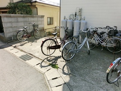 Parking lot. Bicycle parking space.