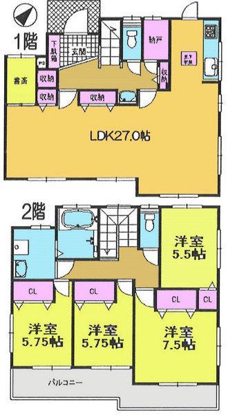 Floor plan. 28.8 million yen, 4LDK, Land area 132.5 sq m , Building area 139.17 sq m