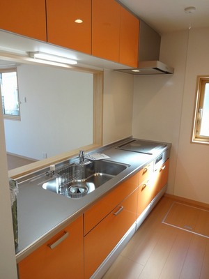 Kitchen. Colorful shades of kitchen IH stove is cleaning is easy.