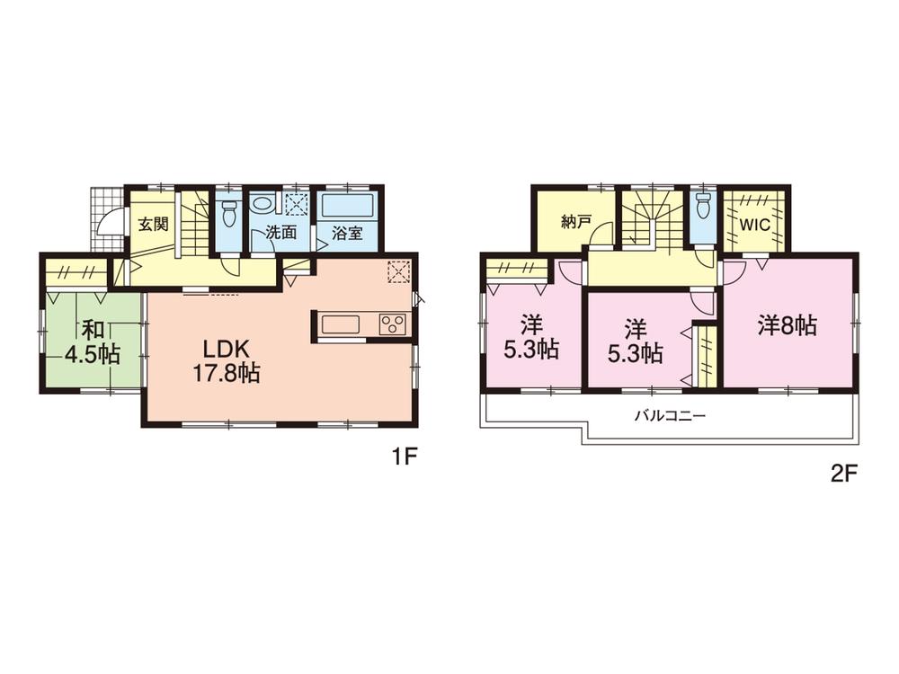 Floor plan. Price 34,800,000 yen, 4LDK, Land area 145.88 sq m , Building area 104.42 sq m