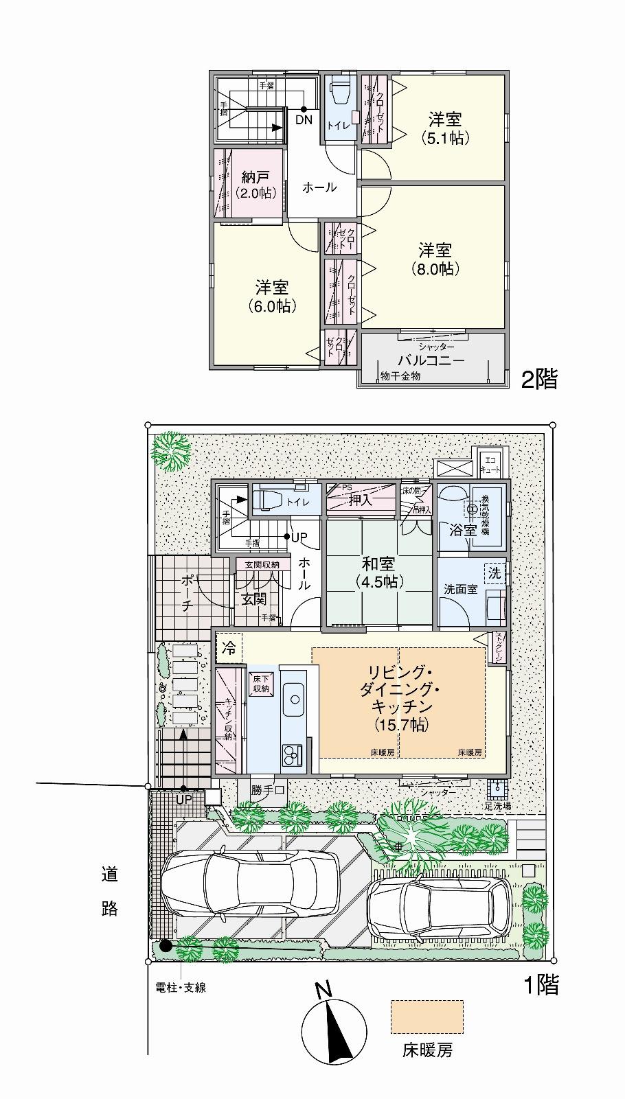 Floor plan. (1 Building), Price 34 million yen, 4LDK+S, Land area 132.36 sq m , Building area 106.82 sq m