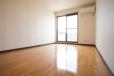 Living and room. Bright colors of flooring.