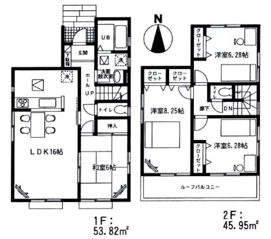 Floor plan. 22,900,000 yen, 4LDK, Land area 140 sq m , Building area 99.77 sq m