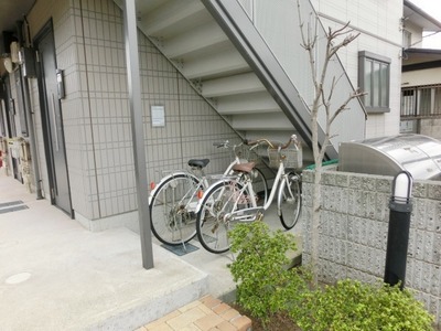 Parking lot. Bicycle parking space