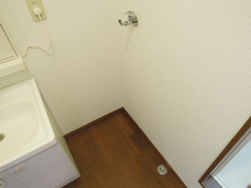Other Equipment. Worry woman in the room washing machine storage