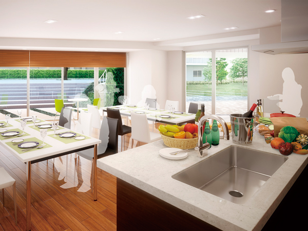 Shared facilities.  [Party Room Rendering] Spacious space of kitchen, Dishes together with everyone. Home parties and birthday party of the other, You can also use the hobby of gathering and cooking classes.  ※ With private kitchen