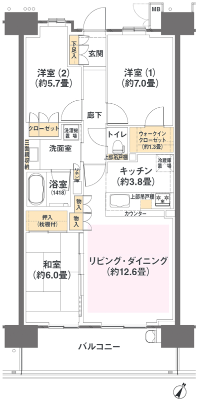 Floor: 3LDK + WIC, the occupied area: 78.23 sq m, Price: 37,080,000 yen, now on sale