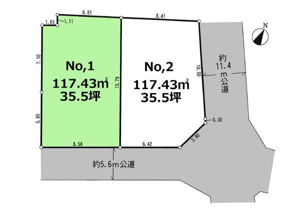 Compartment figure. Land price 39 million yen, Land area 117.43 sq m