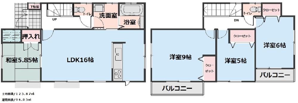 Floor plan. (1 Building), Price 23.8 million yen, 4LDK, Land area 125.87 sq m , Building area 96.05 sq m