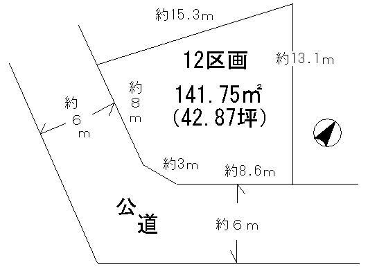 Compartment figure. Land price 22,300,000 yen, Land area 135.61 sq m