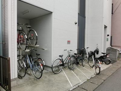 Parking lot. There are bicycle parking lot