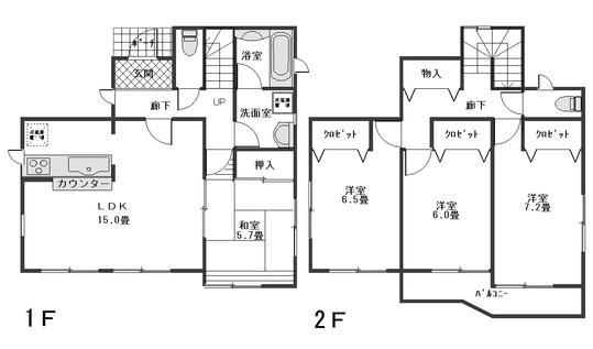 Floor plan. 16.8 million yen, 4LDK, Land area 172.94 sq m , Building area 97.19 sq m