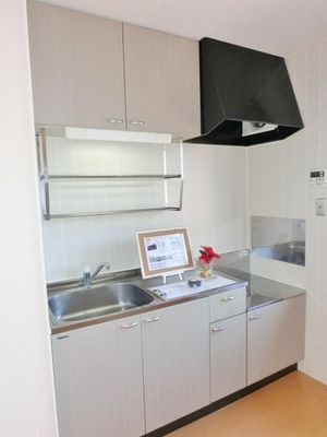 Kitchen. Two-burner gas stove can be installed