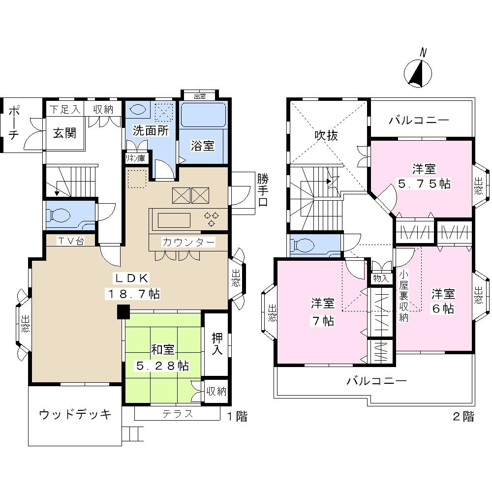 Floor plan. 37 million yen, 4LDK, Land area 201.09 sq m , Building area 113.37 sq m