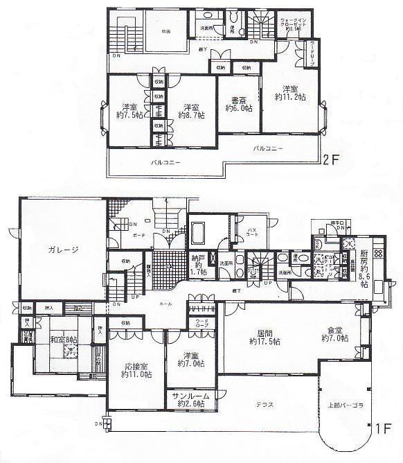 Floor plan. 62 million yen, 7LDK + S (storeroom), Land area 991.79 sq m , Building area 321.09 sq m