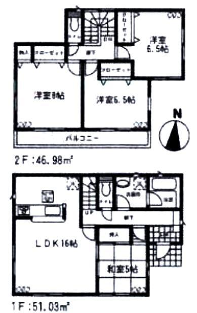 Floor plan. 22,800,000 yen, 4LDK, Land area 176.94 sq m , Building area 98.01 sq m
