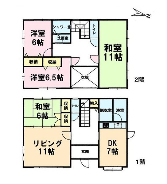 Floor plan. 14.9 million yen, 4LDK, Land area 164.43 sq m , Building area 130.58 sq m