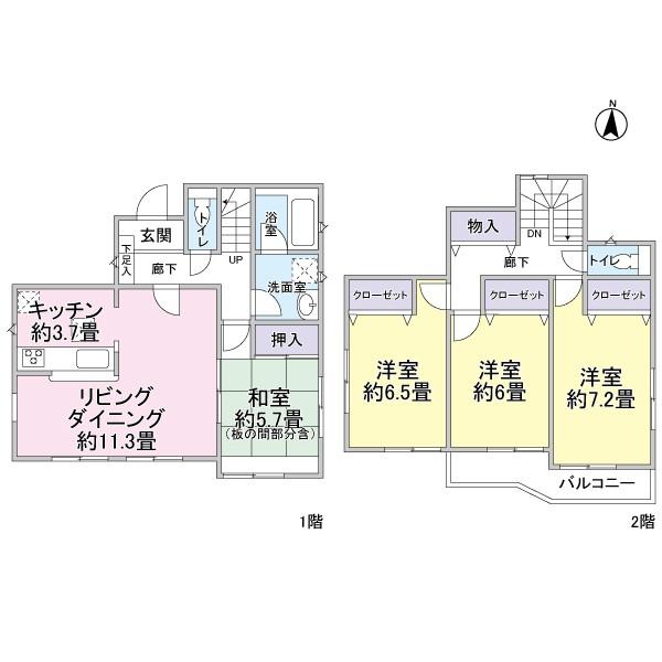 Floor plan. 16.8 million yen, 4LDK, Land area 172.94 sq m , Building area 97.19 sq m 4LD ・ K type