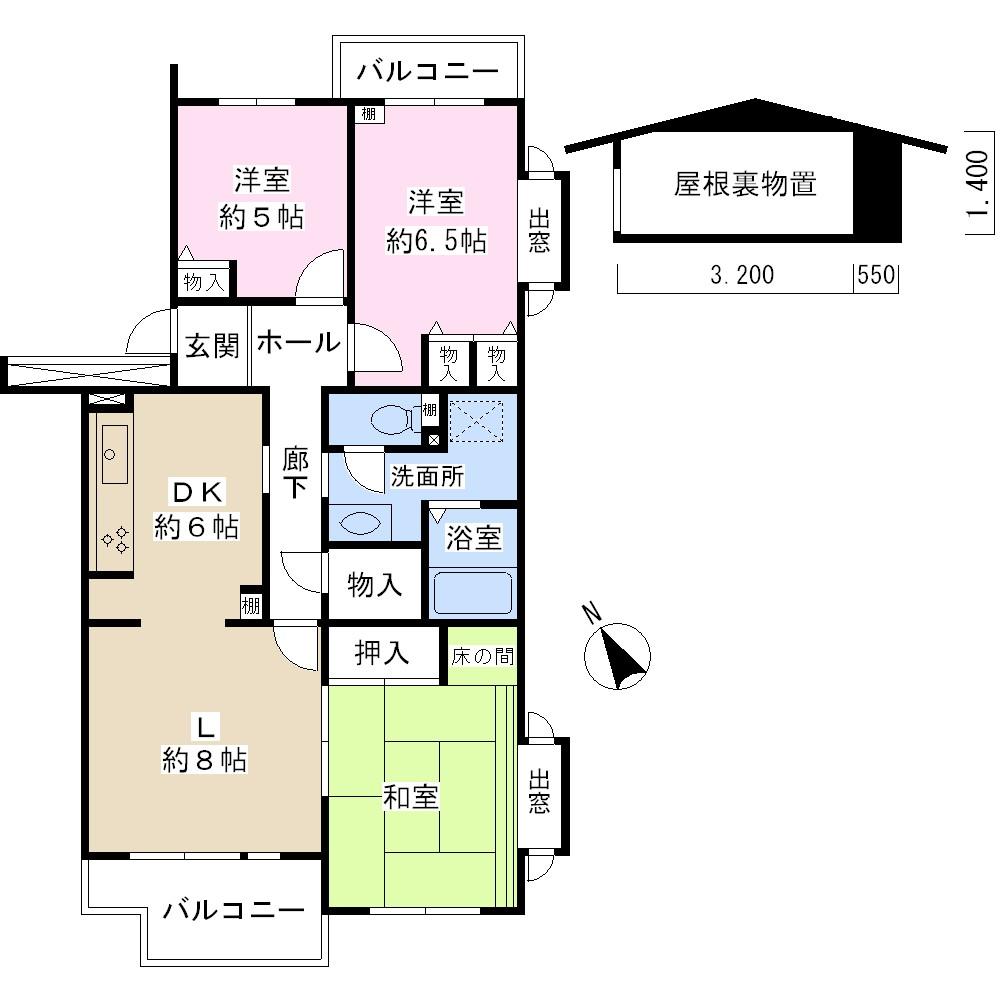 Floor plan. 3LDK, Price 10.9 million yen, Footprint 81.8 sq m , Balcony area 9.03 sq m