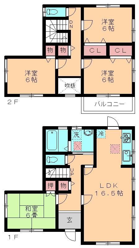 Floor plan. 15.8 million yen, 4LDK, Land area 148.06 sq m , Building area 102.67 sq m